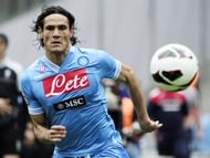 Napoli's Edinson Cavani during a Serie A match against Cagliari at the San Paolo Stadium in Naples on April 21, 2013